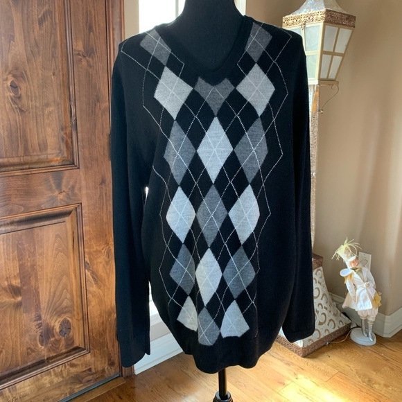 Mens Merona Black Wool Sweater - Picture 3 of 15